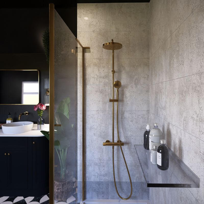 Stone Grey Marble Tile Wall Panel - 600mm - Image 2