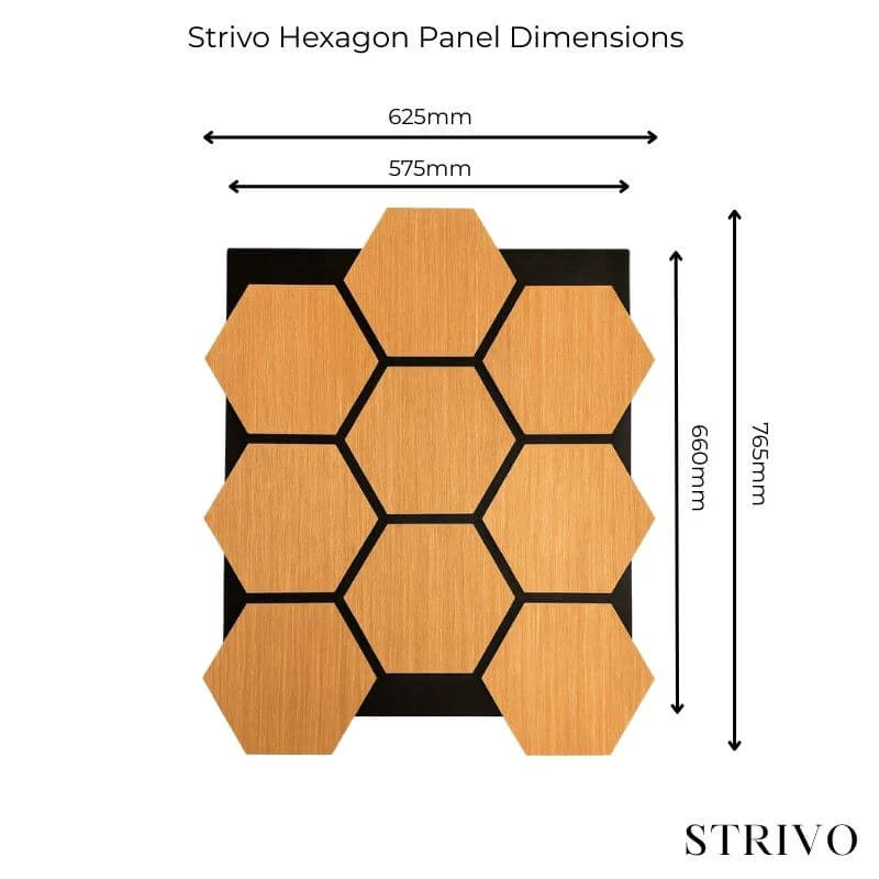 STRIVO Acoustic Hexagon Wall Panel - Natural Oak - Image 3