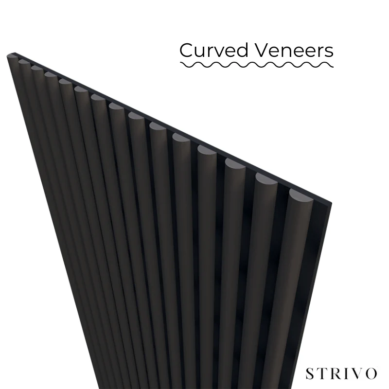 STRIVO Curve Acoustic Slat Wall Panel - Black Oak - Image 3