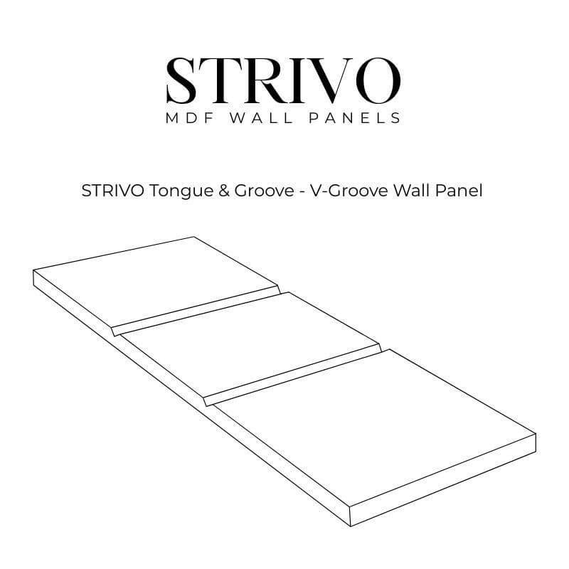 STRIVO Tongue and Groove MDF Wall Panel V-Groove - 1215 x 606mm - Image 7