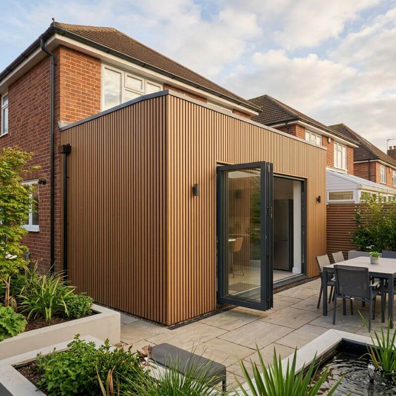Ulkona Composite Slatted Cladding - Medium Oak - Image 4