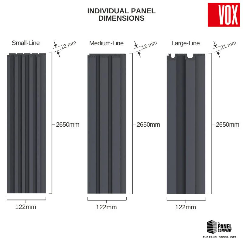 Vox Linerio Anthracite Slat Panel | Available in S-Line, M-Line & L-Line - Image 7