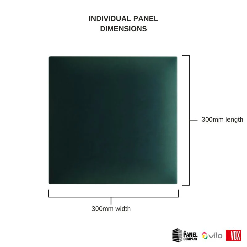 Vox Vilo Upholstered Panel - Bottle Green | Regular 3 - 300mm x 300mm - Image 3