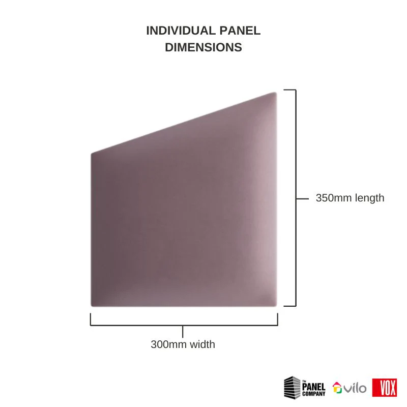 Vox Vilo Upholstered Panel - Powder Pink | Geo 300mm x 350mm - Image 3