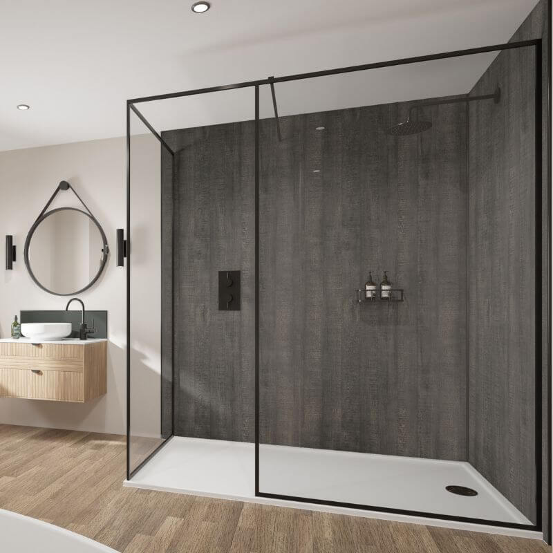 Wetwall Mermaid Charred Elm Shower Panel - Image 3