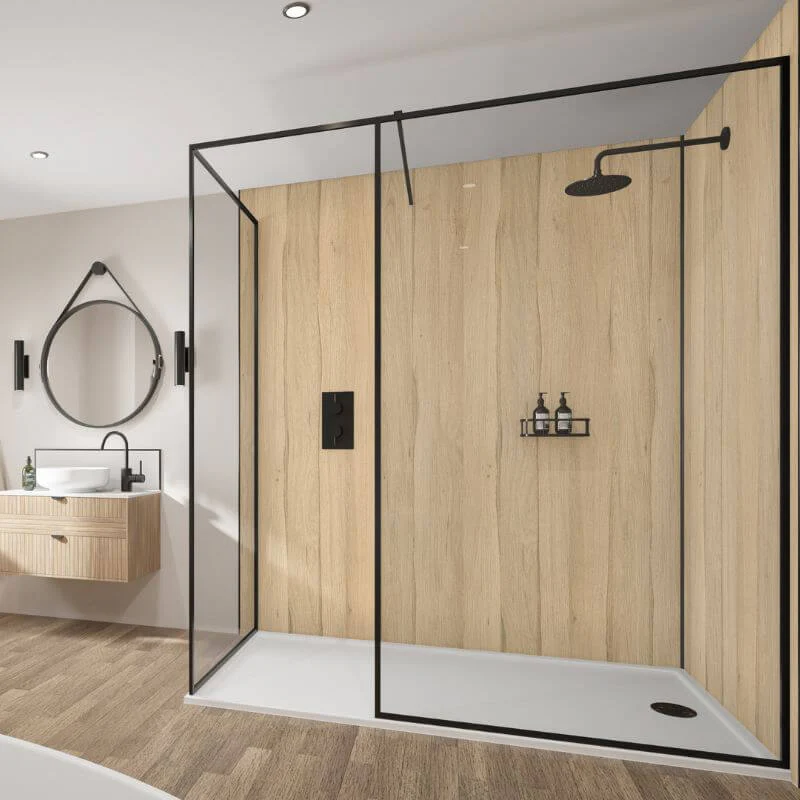 Wetwall Mermaid English Oak Shower Panel - Image 3