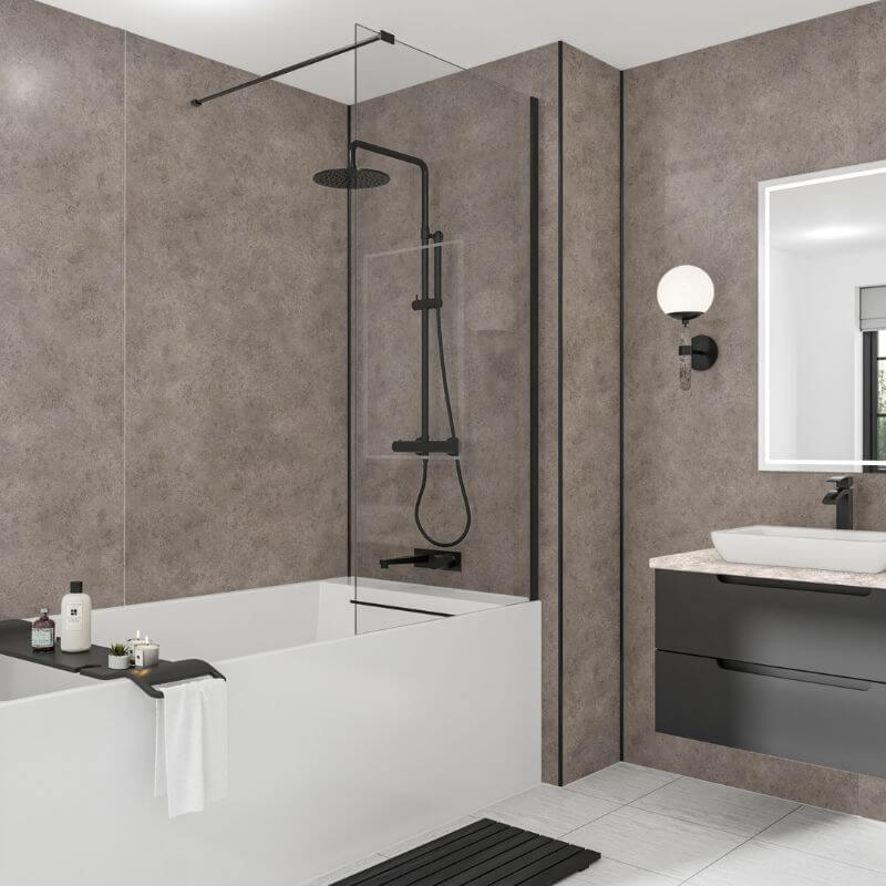 Wetwall Mermaid Greige Stone Shower Panel - Image 2