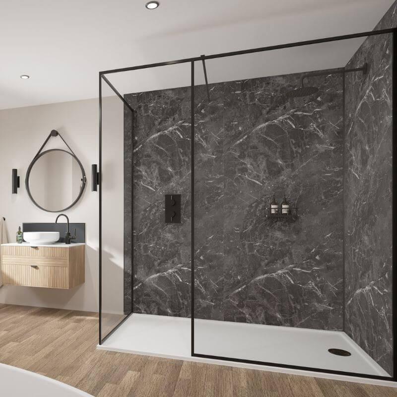 Wetwall Mermaid Marbre Palazio Shower Panel - Image 3