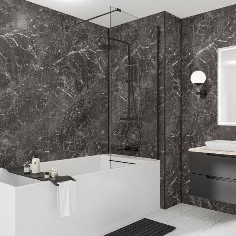 Wetwall Mermaid Marbre Palazio Shower Panel - Image 4
