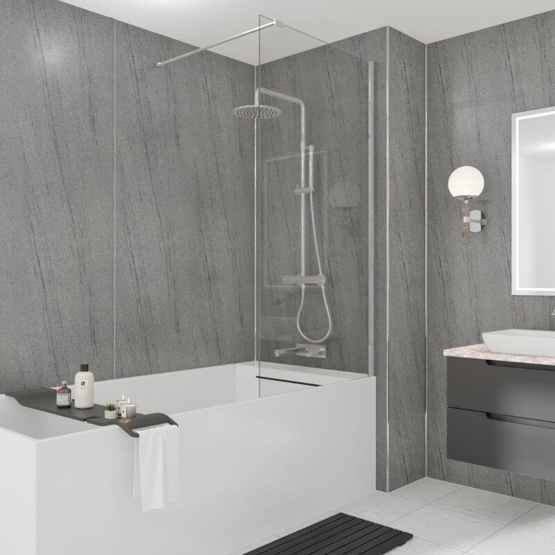 Wetwall Mermaid Silver Granite Shower Panel - Image 3